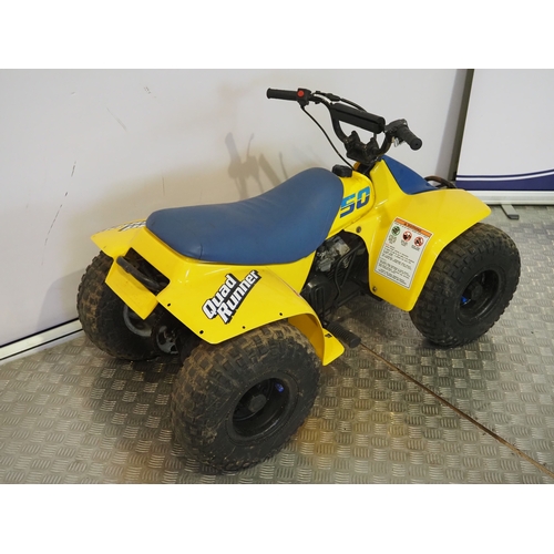 34 - Suzuki LT50 quad runner. 
Frame No. KM4AA11AK1102067
Runs and rides.
Runs and rides but has been par... 