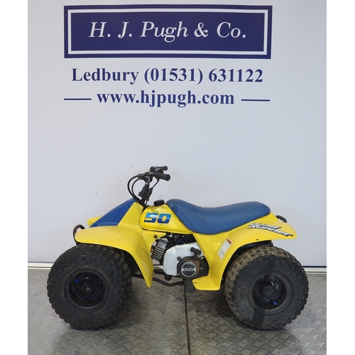 34 - Suzuki LT50 quad runner. 
Frame No. KM4AA11AK1102067
Runs and rides.
Runs and rides but has been par... 