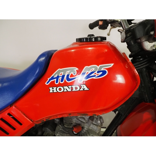 36 - Honda ATC 125M trike. 1987. 124cc
Frame No. JH3TE0102HK302003
Engine No. TE01E-2302046
Runs and ride... 