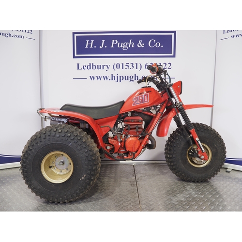 39 - Honda ATC250R trike. 1982. 248cc
Frame No. JH3T80600CC117009
Engine No. TB06E-2116741
Runs and rides... 