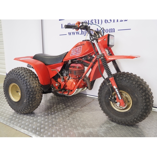 39 - Honda ATC250R trike. 1982. 248cc
Frame No. JH3T80600CC117009
Engine No. TB06E-2116741
Runs and rides... 