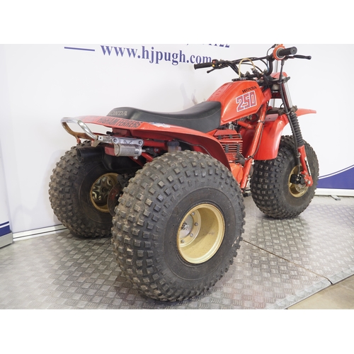 39 - Honda ATC250R trike. 1982. 248cc
Frame No. JH3T80600CC117009
Engine No. TB06E-2116741
Runs and rides... 