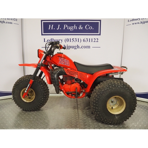 39 - Honda ATC250R trike. 1982. 248cc
Frame No. JH3T80600CC117009
Engine No. TB06E-2116741
Runs and rides... 