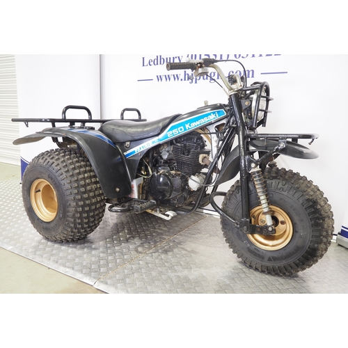 40 - Kawasaki Prairie KLT250C trike. 1984. 250cc
Frame No. JKALTMC1-4EB512057
Engine No. Not visible
Runs... 