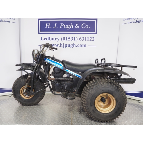 40 - Kawasaki Prairie KLT250C trike. 1984. 250cc
Frame No. JKALTMC1-4EB512057
Engine No. Not visible
Runs... 