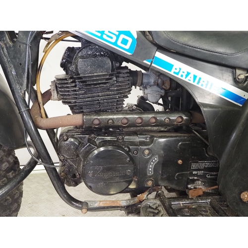 40 - Kawasaki Prairie KLT250C trike. 1984. 250cc
Frame No. JKALTMC1-4EB512057
Engine No. Not visible
Runs... 