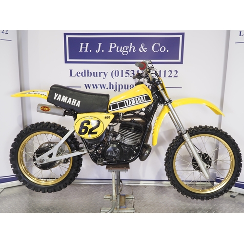 51 - Yamaha YZ400 motocross bike. 1978. 400cc
Frame No. 2K8-005892
Engine No. 2K8-005892
Runs and rides. ... 
