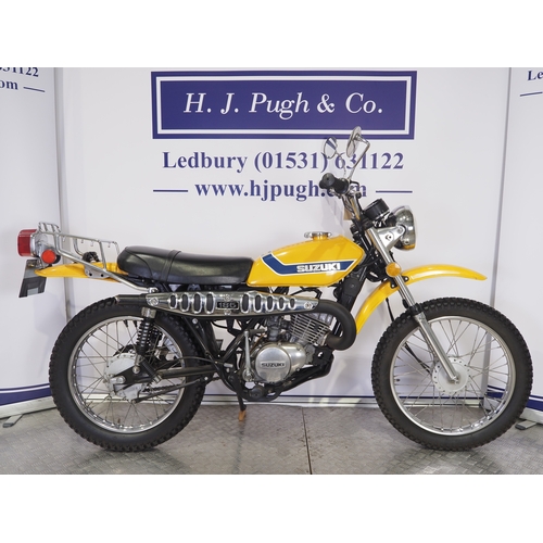 53 - Suzuki TS-185K Sierra trail bike. 1973. 185cc.
Frame No. TS185 77064
Engine No. TS185 77049
Runs and... 