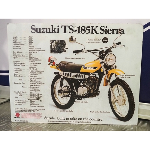 53 - Suzuki TS-185K Sierra trail bike. 1973. 185cc.
Frame No. TS185 77064
Engine No. TS185 77049
Runs and... 