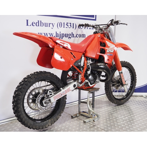55 - Honda CR125R motocross bike. 1989. 125cc
Frame No. JH2J0103K11003449
Engine No. GE01E-5006912
Runs a... 