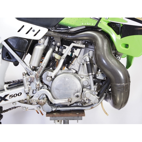 60 - Kawasaki KX500 motorcycle. 2003. 500cc
Frame No. JKAKXVEC13A035420
Engine No. KX500BE023984
Runs and... 