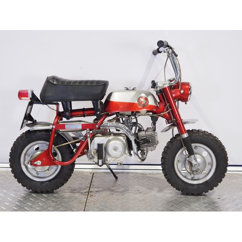 32 - Honda CZ50A monkey bike. 1970. 50cc
Frame No. CZ50A-147084
Engine No. Z50AE-146554
Runs and rides. P... 
