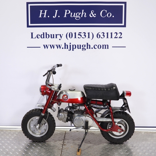 32 - Honda CZ50A monkey bike. 1970. 50cc
Frame No. CZ50A-147084
Engine No. Z50AE-146554
Runs and rides. P... 