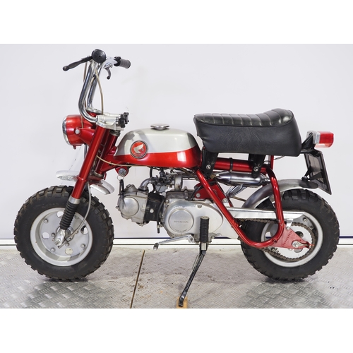 32 - Honda CZ50A monkey bike. 1970. 50cc
Frame No. CZ50A-147084
Engine No. Z50AE-146554
Runs and rides. P... 
