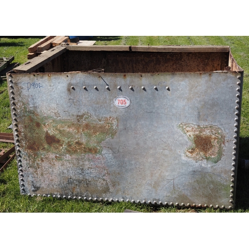 705 - Galvanised water tank 5x4ft A/F