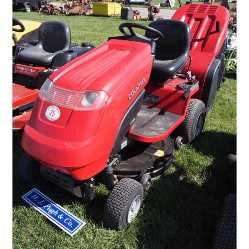 25 - Countax C350H ride on mower. Runs and drives. Key in office