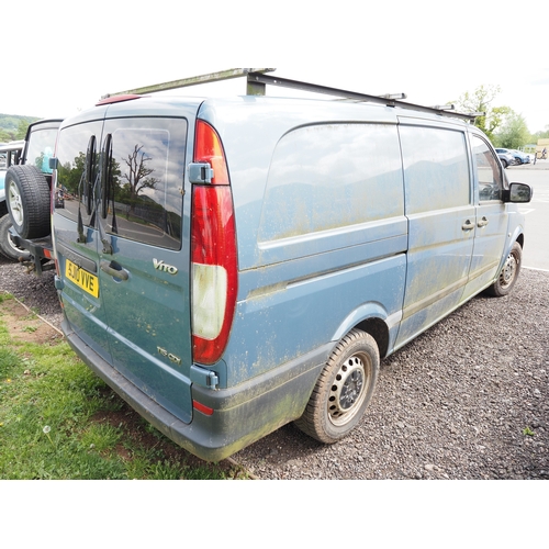3027 - Mercedes Vito 115 CDI van. Showing 141,105 miles. Runs and drives. Reg. SJ10 VVE. V5 and key in offi... 