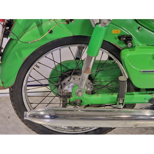 850 - Honda C90 moped. 1978. 90cc
Frame No. C90-5123556
Engine No. C90E-5123463
Runs and rides but has bee... 