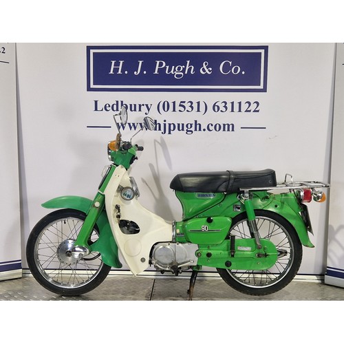 850 - Honda C90 moped. 1978. 90cc
Frame No. C90-5123556
Engine No. C90E-5123463
Runs and rides but has bee... 