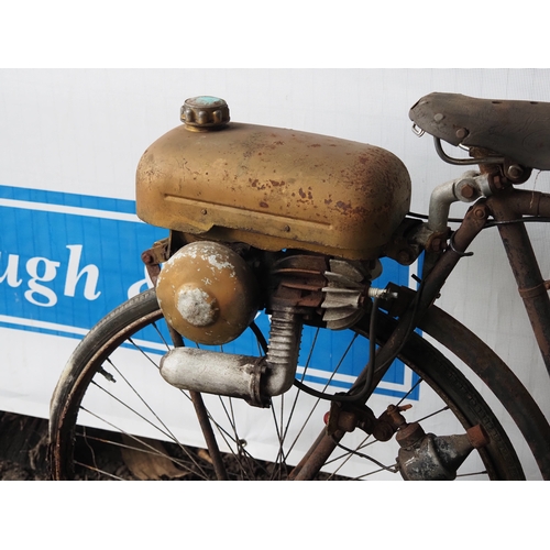 1030 - Vintage gents bicycle with Trojan engine, King of the Road lamp and AA badge