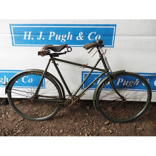 1036 - Raleigh ex Military 'X' frame bicycle with spring seat. 1914, despatch riders