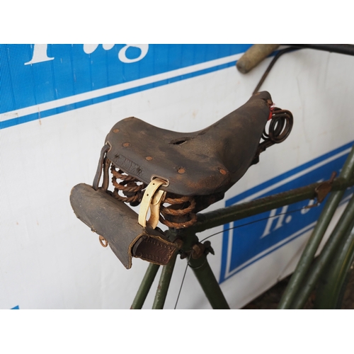 1036 - Raleigh ex Military 'X' frame bicycle with spring seat. 1914, despatch riders