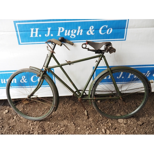 1036 - Raleigh ex Military 'X' frame bicycle with spring seat. 1914, despatch riders