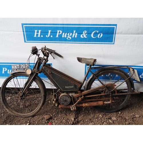 1050 - Francis Barnett autocycle. 1948. Villiers engine. Reg. KKT 707. Live on DVLA