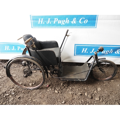 1051 - Hand propelled invalid tricycle with bucket seat. Circa 1930s