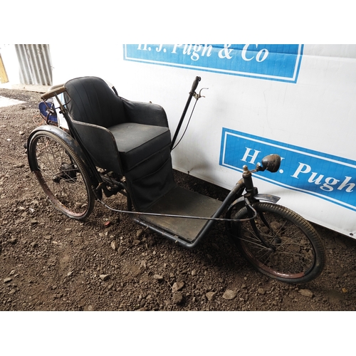 1051 - Hand propelled invalid tricycle with bucket seat. Circa 1930s