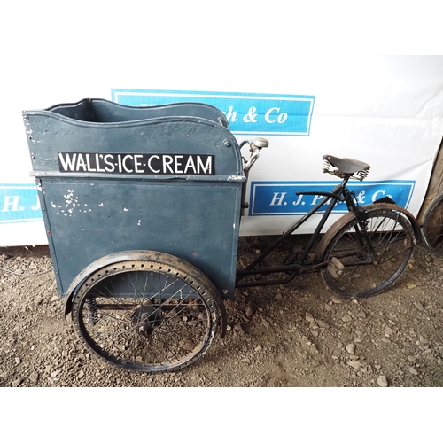 1053 - Believed Warrick Walls ice cream tricycle with Brooks seat. Frame no. W959. Circa 1970s