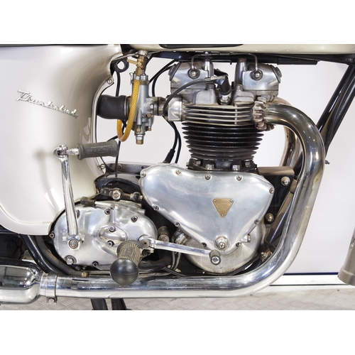 808 - Triumph 6T Thunderbird motorcycle. 1961. 650cc
Frame No. 6T 16659
Engine No. 6T 16659
Engine runs. T... 