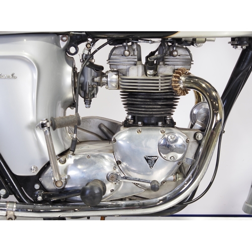 809 - Triumph 6T Thunderbird motorcycle. 1965. 649cc
Frame No. 6TDU6495
Engine No. 6TDU6495C
Engine runs. ... 