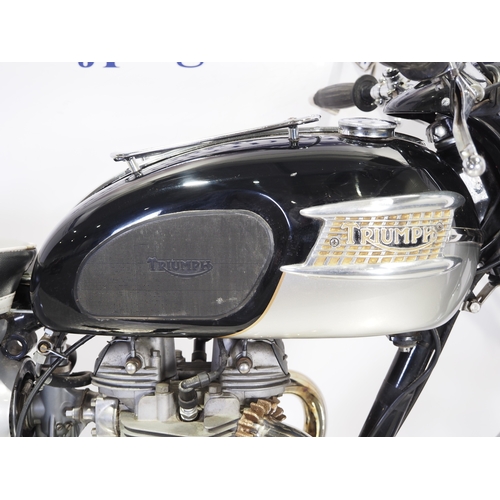 809 - Triumph 6T Thunderbird motorcycle. 1965. 649cc
Frame No. 6TDU6495
Engine No. 6TDU6495C
Engine runs. ... 