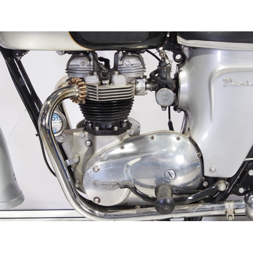 809 - Triumph 6T Thunderbird motorcycle. 1965. 649cc
Frame No. 6TDU6495
Engine No. 6TDU6495C
Engine runs. ... 