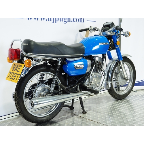 820 - Honda CB185 motorcycle. 1979. 180cc
Frame No. CD185T-2073131
Engine No. CD185TE-2083573 (V5 states C... 