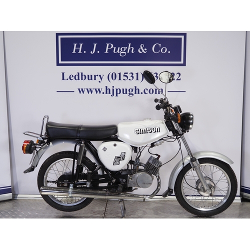 Simson S50B1 moped. 1978. 50cc Frame No. S50B1 4542815 Engine No ...