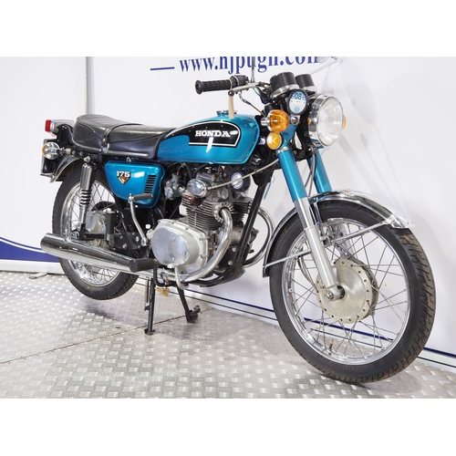 813 - Honda CB175 motorcycle. 1973. 174cc
Frame No. CB175-7037538
Engine No. CB175E-703810
Engine turns ov... 
