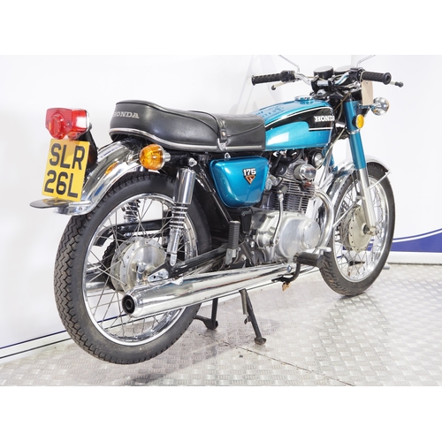 813 - Honda CB175 motorcycle. 1973. 174cc
Frame No. CB175-7037538
Engine No. CB175E-703810
Engine turns ov... 