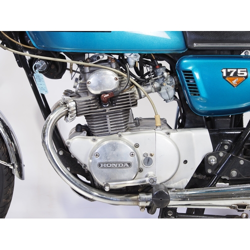 813 - Honda CB175 motorcycle. 1973. 174cc
Frame No. CB175-7037538
Engine No. CB175E-703810
Engine turns ov... 