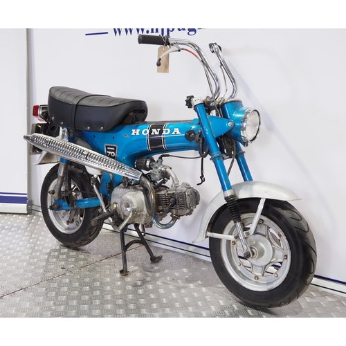 814 - Honda ST70 motorcycle. 1975. 72cc
Frame No. ST70-148344
Engine No. ST70E-141707
Engine turns over wi... 