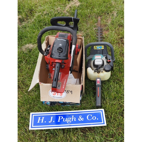 Chainsaw and hedge cutter
