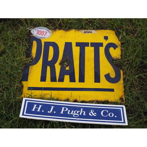 Enamel sign - Pratts 20 x 16"