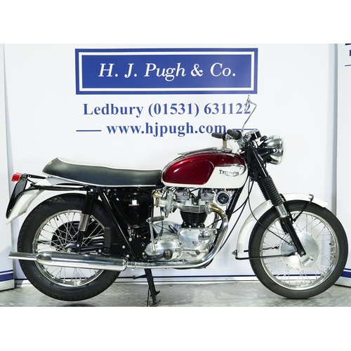 823 - Triumph Bonneville T120 motorcycle. 1967. 650cc
Frame No. DU54500
Engine No. T120 DU54500
Runs and r... 