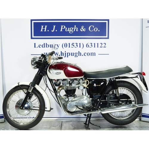 823 - Triumph Bonneville T120 motorcycle. 1967. 650cc
Frame No. DU54500
Engine No. T120 DU54500
Runs and r... 