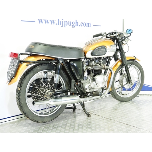828 - Triumph Tiger 90 motorcycle. 1964. 350cc
Frame No. T90-H30636
Engine No. T90-H30636 (V5 states 11306... 