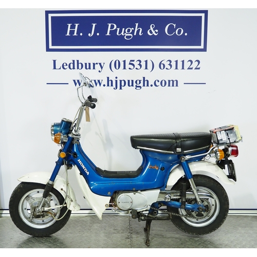830 - Honda Chaly CL70 moped. 1975. 72cc
Frame No. CF70-2009317
Engine No. CF70E-209252
Runs and rides, la... 
