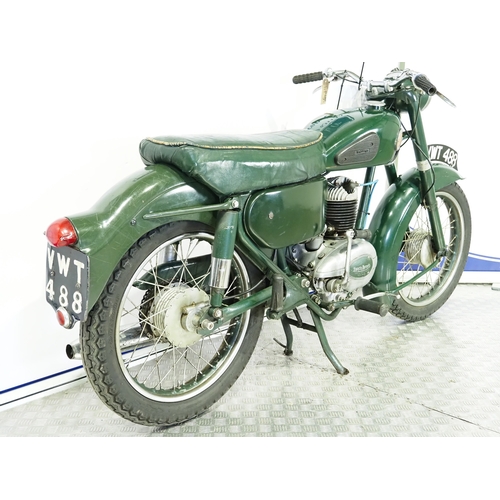 834 - Francis Barnett Falcon 81 motorcycle. 1958. 197cc
Frame No. ZN84832
Engine No. 66281147
Runs and rid... 