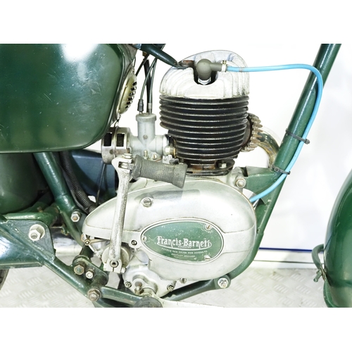 834 - Francis Barnett Falcon 81 motorcycle. 1958. 197cc
Frame No. ZN84832
Engine No. 66281147
Runs and rid... 