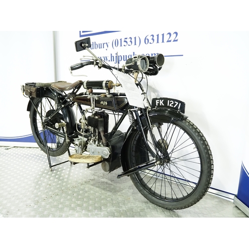 837 - AJS Model B motorcycle. 1921. 350cc
Frame No. Not visible (V5 states 16173)
Engine No. 16173
Runs an... 